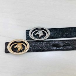 32% OFF Belt Designer New Men's casual smooth fish bone pattern bird head buckle business trend classic belt