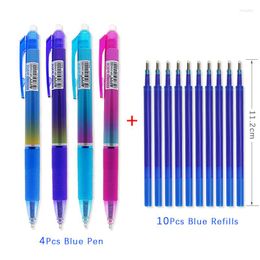 Large Capacity Ink Erasable Gel Pen 0.5mm Push Automatic Washable Handle Magic Refills Rods Longer Writing School