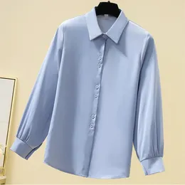 Women's Blouses Satin Shirt Female Spring And Fall Korean Fashion Commuter Elegant Design Niche Models Long-sleeved Casual Chiffon Blouse