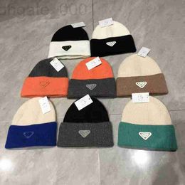 Beanie/Skull Caps Designer Autumn and Winter Inverted Triangle Letter Knitted Hat Couple Fashion Versatile Network Red Tide Brand Woolen O4IC