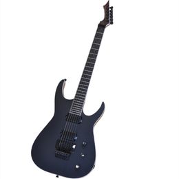 6 Strings Matte Black Electric Guitar with 2 Pickups White Body Binding Offer Logo/Color Customize