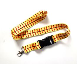 Cell Mobile Phone Straps & Charms 10pcs Baseball pattern Lanyard Straps Sports for Keys Chain ID Cards Holder Detachable Buckle Lanyards for Women Men