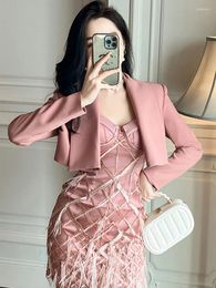 Women's Suits Work Style Formal Short Suit Women Elegant Office Clothing Ladies Commute Chic Simple Loose Coat Blazer Jacket Mujer Outwear