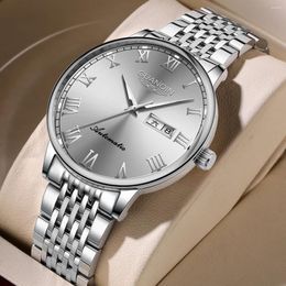 Wristwatches GUANQIN Week Calendar Type Luxury Man Watch Sapphire Waterproof Luminous For Men Stainless Steel Mechanical Men's Watches