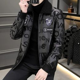 Men s Fur Faux Autumn Winter Leather Jackets Motorcycle Jacket Warm Casual Pu Coats Fleece Brand Clothings 231123