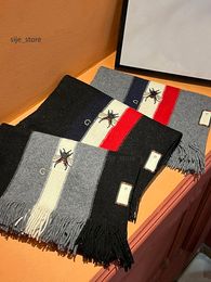 luxury designer scarf designers for women men 100% cashmere bee letter printed scarf mens womens soft keep warm with label autumn winter long shawl woman girl gift
