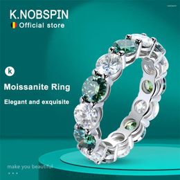 Cluster Rings KNOBSPIN D VVS1 Colourful Moissanite For Women Lab Grown Diamond With GRA Engagement Wedding Eternity Band S925 Sliver Ring