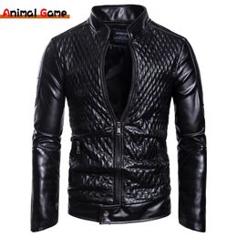 Men s Fur Faux Stand Collar Leather Jacket Motorcycle Lightweight Outwear 231123