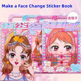 Kids' Toy Stickers Kids Kawaii Sticker Books Girls DIY Painting Hair Making a Face Stickers Books Princesses Dress Up Toys Xmas Birthday Gifts 231122