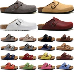 Boston Soft Footbed Sandals Unisex Slippers Slide Shoes men women Clogs Suede Leather Buckle Strap Trainers Designer Woody Mens WomensTriple Trendy shoes