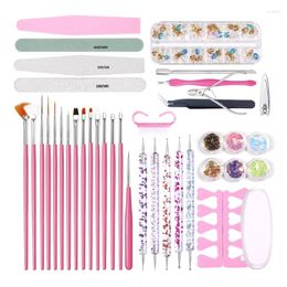 Nail Art Kits 1Set Files Buffer Sanding Kit Cuticle Pusher Cutter Dead Skin Remover