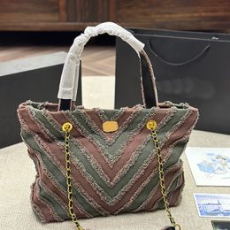 Fashion Linen Beach Bags Designer Women Handbags Top Handle Rive Gauche Shopper Bag Large Tote Canvas Handbag Crossbody CSD2311235-25