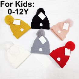 Beanie For 0-12Y Cappelli invernali per bambini Designer Beanie Bucket Cappello da Babbo Natale Cappello lavorato a maglia Bobble Cappelli Beanie per bambini Berretti con teschio Miglior regalo di Natale Cappello di Natale