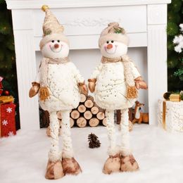Christmas Decorations 1pc Standing Retractable Santa Claus/Snowman/Reindeer Christmas Doll Figurine Christmas tree Ornaments Kids Christmas Gifts 231122