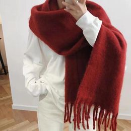 Scarves Women Long Shawl Tassel Decoration Scarf Stylish Women's Winter Soft Cashmere Feel Cozy Neck Protection Windproof For Cold