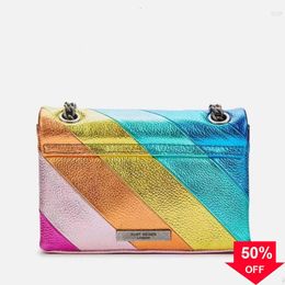 Kurt Geiger London Kensington Mini PUl Leather Rainbow Cross Body Bag and Purse Luxury Shoulder Small 6h