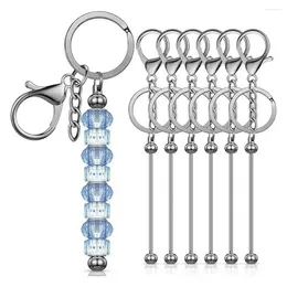 Keychains School Bag Pendant Colourful Beaded Keychain With Stainless Lobster Clip Diy Knit For Anti-lost Anti-slid Craft