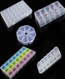 Lot 50pcs Nail Art Storage Case Wheel Rhinestones Gems Accessories Clear Plastic Empty Container Wheels For Rhinestones beads Orga1743763