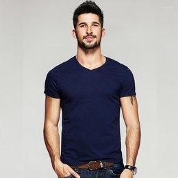 Men's T Shirts Style INF T-shirt Short Sleeve V-neck Solid Color Quick-Dry Large Size Sports Base Shirt Wear Customizable Cross