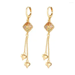 Dangle Earrings Long Tassel Drop For Woman Golden Chain Geometry Small Hoop Elegant Bridesmaid Bride Wedding Jewelry Accessories