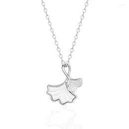 Chains Lefei Jewelry S999 Silver Fashion Trendy Luxury Fresh Creative Shell Ginkgo Biloba Leaf Necklaces For Women Wedding Charms Gifts