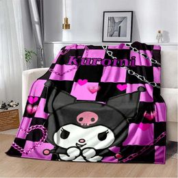 Blankets Cartoon Kuromis Pattern Soft Throw Blanket Light Weight Flannel Suitable for LivingroomBedroom Warm Kids Gift 231123