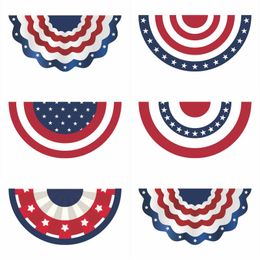 USA Patriotic Pleated Fan Flag Stars and Stripes Flag Bunting for Memorial Day The 4th of July Home Yard Decoration