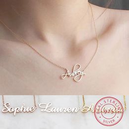 Pendant Necklaces DODOAI 925 Sterling Silver Name Necklace Custom Jewellery Personality Letter Choker with for Women Girls 231123