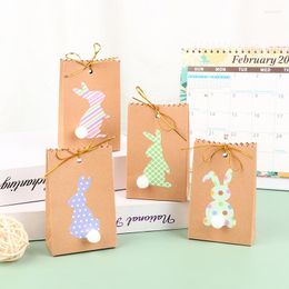 Gift Wrap 8Pcs/Pack Easter Bags Kraft Paper Treat Party Favours Cookie Candy Packaging