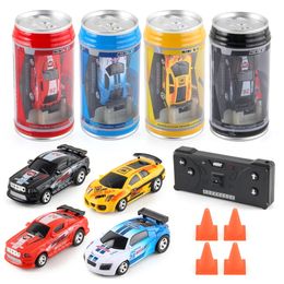 Electric/RC Car Multi-color Mini Can Car Remote Control Micro Racing Electric RC Car Led Light Desktop Toys For Kids Car Children Christmas Gift 231122