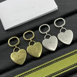 Designer Letter Plated Earrings Studs Retro Golden Plated Earrings Charm Heart Style Earrings With Gift Box Package