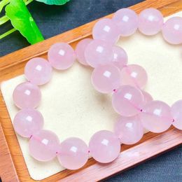 Strand Natural Rose Quartzs Bracelet Pink Crystal Bracelets Round Bead Stretch Healing Women Gemstone Jewelry Gift 1PCS