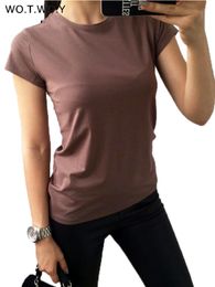 Women's T-Shirt High Quality 11 Colour S-3XL Plain T Shirt Women Cotton Elastic Basic T-shirts Female Casual Tops Short Sleeve T-shirt Women 230422