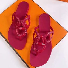 Designer Luxus Oran Sandale Frauen Kette Slides Sommer Gummi Big Head Slides Mode Strand Sexy Schuhe Flache Hausschuhe Top Qualität