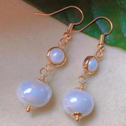 Dangle Earrings Fashion Earring Ellipse White Shell Pearl Eardrop 18k Gold Ear Hook Easter Women Holiday Gifts Diy CARNIVAL