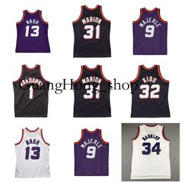 GH Penny Hardaway Sun Basketball Jersey Phoenixs Marion Jason 31 Kidd Dan 9 Merle Charles Barkley Steve Nash Mitch and Ness Throwback Black