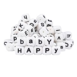 Teethers Toys 30pcs 15mm Letter Silicone Beads Baby Teether Food Grade DIY Pacifier Chain Jewelry Accessorie Teething 231122