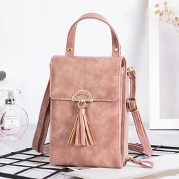 Evening Bags Vintage Women Small Shoulder Bag Mobile Phone Crossbody Ladies PU Leather Fringes Purse Multifunctional Wallet For Girls