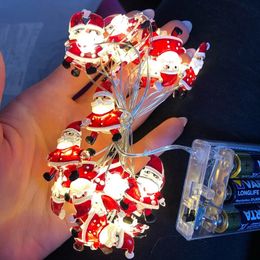 Christmas Decorations 2M Christmas Decorations Santa Claus Snowman LED Light String Garland Tree Ornaments For Home Decor Xmas Navidad 2024 Year 231123