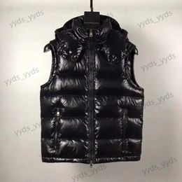 Men's Vests men winter down vest solid Colour Detachable hooded couple tank leisure keep warm Filled with 95white duck down Dust delivery bag T231123
