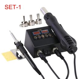 Other Home Garden 8898 Heat Gun Electric Soldering Iron Dual Digital Display Two in One Welding Station Maintenance Tool Combination 231122