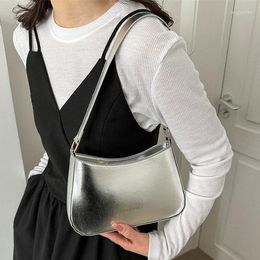 Evening Bags Patent Leather Women Fashion Shoulder Bag Simple Design Ladies Underarm Vintage Small Clutch Purse Casual Female Handbags
