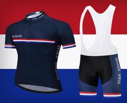 New Team Nethernds blue Cycling Jersey Customised Road Mountain Race Top max storm jersey ciclismo cycling sets58637937328132