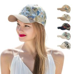 Ball Caps Flower Leaf Print Cap Casual Women Baseball Summer Female Girls Adjustable Snapback Sun Hat