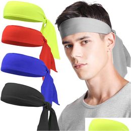 Headbands Solid Color Sport Yoga Headband Sweatband Hood Hairband Work Out Fitness Cycling Running Tennis Headbands For Women Men Will Dhujr