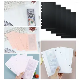 Binder Pockets Waterproof PVC Loose Leaf Bags Simple Transparent 6-Ring Notebook Divider Page