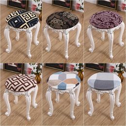 Chair Covers 1pc Round Bar Stool Cover Floral Style For Dressing Table Office Elastic Anti-Dirty Seat Protector