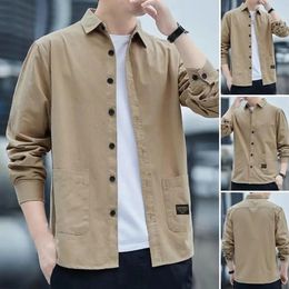 Men's Casual Shirts Autumn Tops Long Sleeves Single-breasted Thermal Korean Style Men Autumn Shirt Men Tops for School 231122