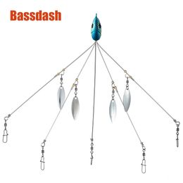 Fishing Hooks Bassdash Umbrella Lure Rig 5 Arms Alabama Head Swimming Bait Bass Group Snap Swivel Spinner 18g 231123