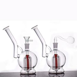 Glass Bong hookah 6 Arm Tree Percolator water Pipe recycler Dab Oil Rigs Mobius Matrix sidecar ash catcher with 14mm male glass oil LL